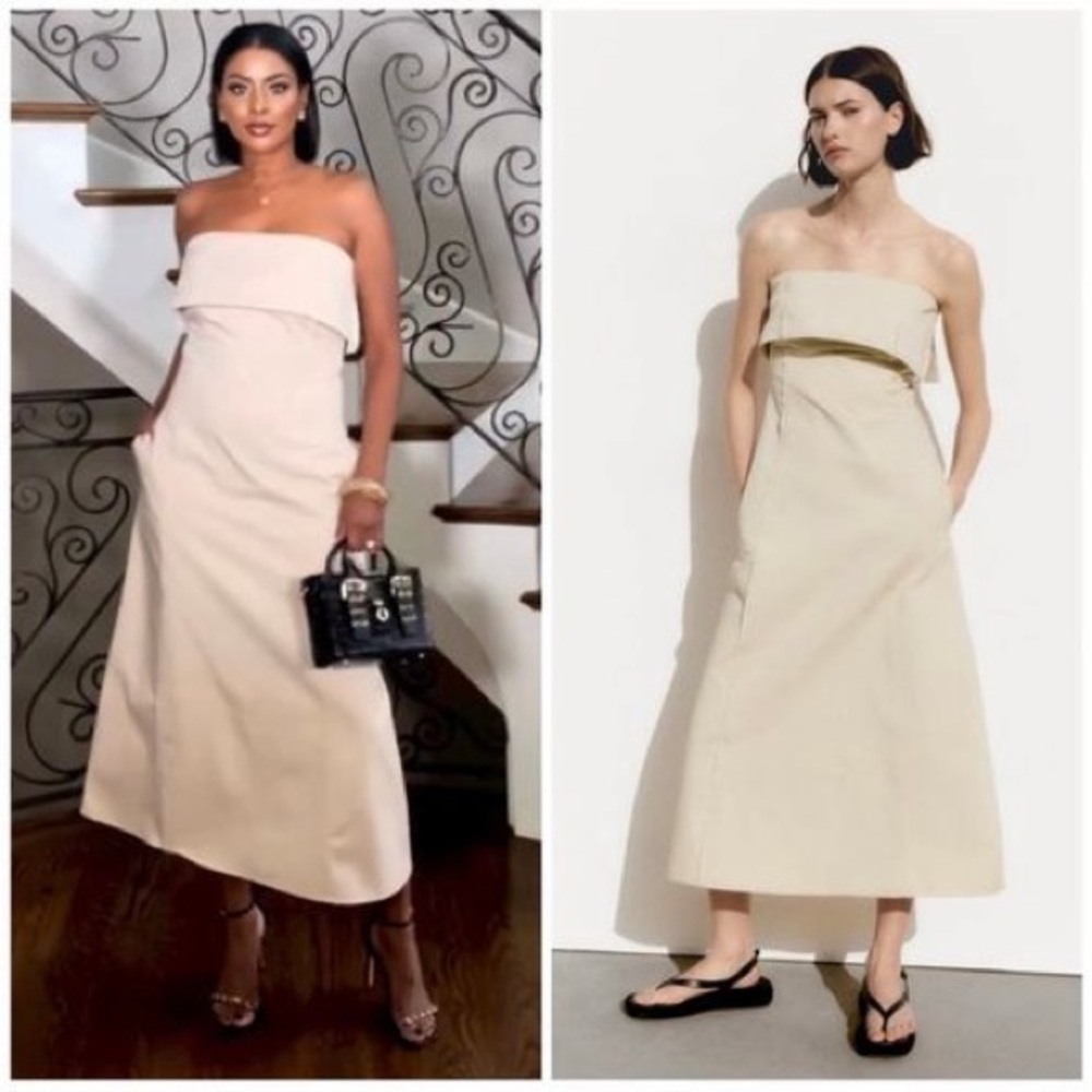 ZARA STRAPLESS BANDEAU GABARDINE DRESS